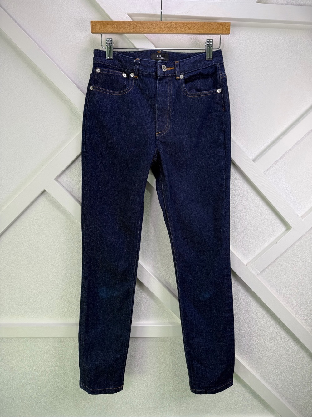 A.P.C. High Standard Jeans Women’s 26 Dark Wash Indigo Straight Leg Stretch